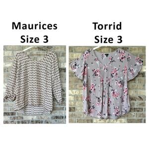 Torrid Floral Shirts Lot Womens Plus Size 3X 3 Sleeveless Tops Comfy Blouse